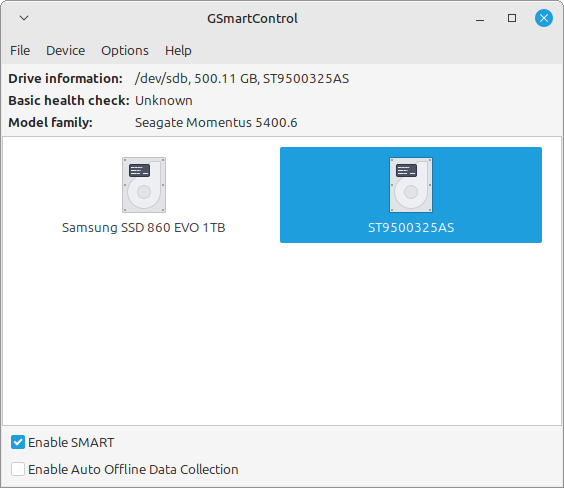 GSmartControl linux test disque dur